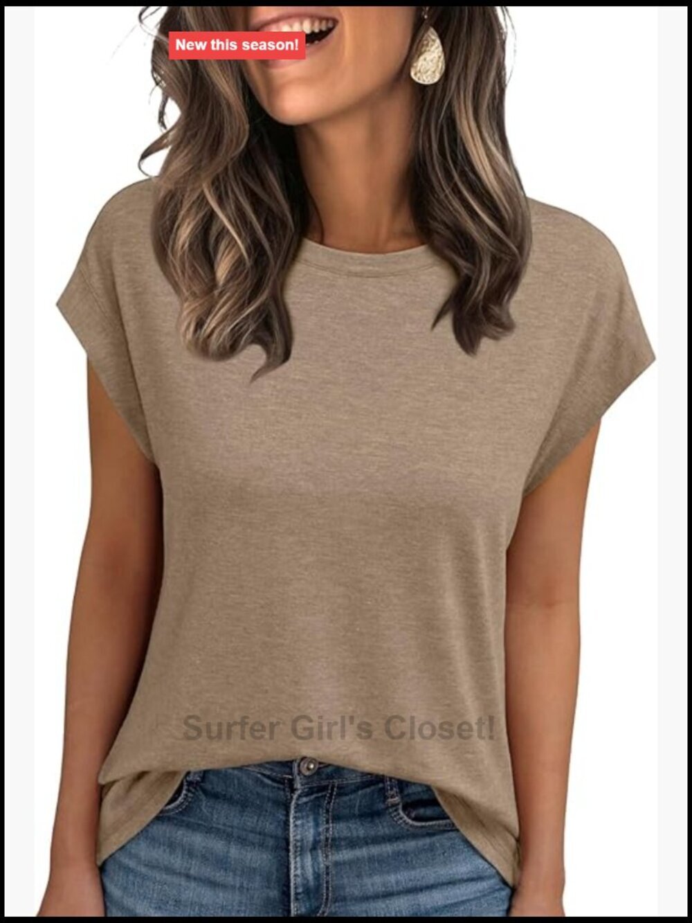 Cap Sleeve Crew Neck Tunic T-Shirt Blouse Business Casual Top Work Tee
